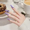 Purple gradient nail art hand-specific accessory set details Picture